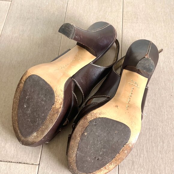 Barbara Bui Brown Open Toe Heels - Picture 8 of 8